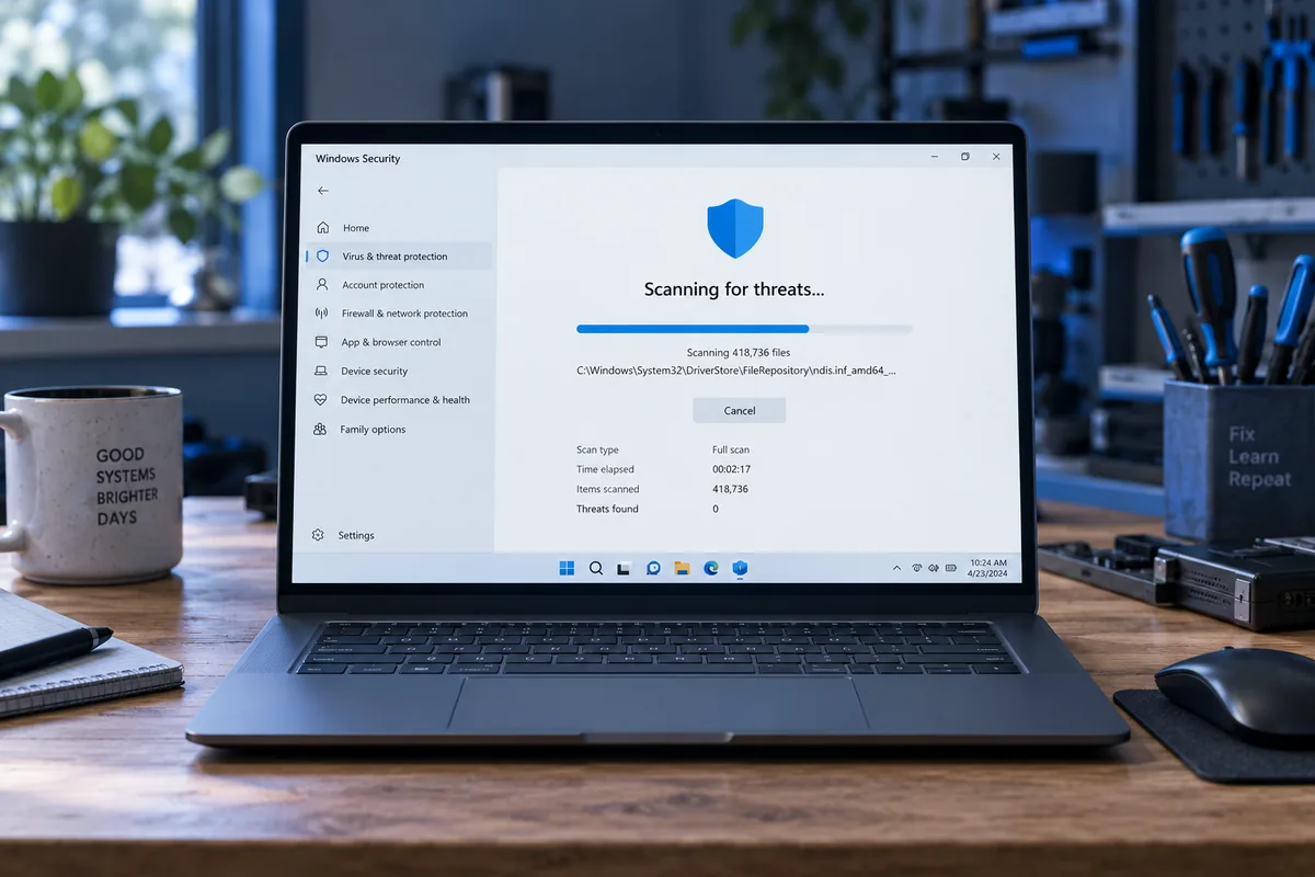 Įtariate kenkėjišką programą: kaip pradėti Windows saugumo patikrą?