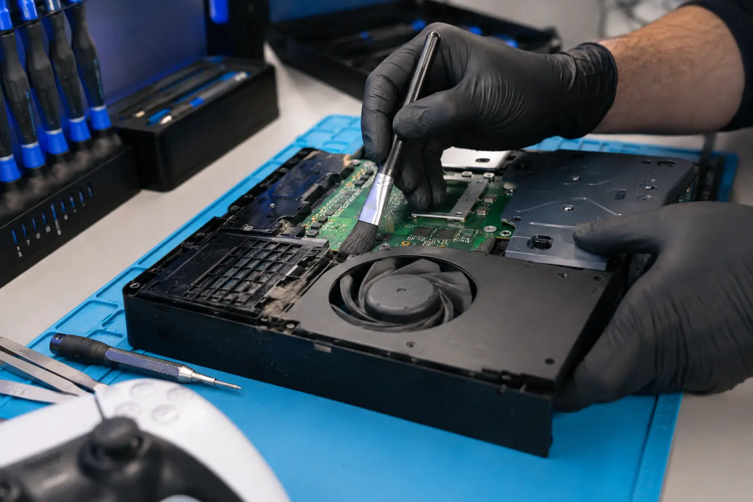 Game console cleaning and repair