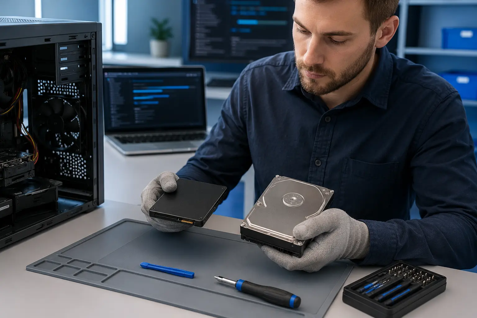 SSD ir HDD duomenų atkūrimo darbai