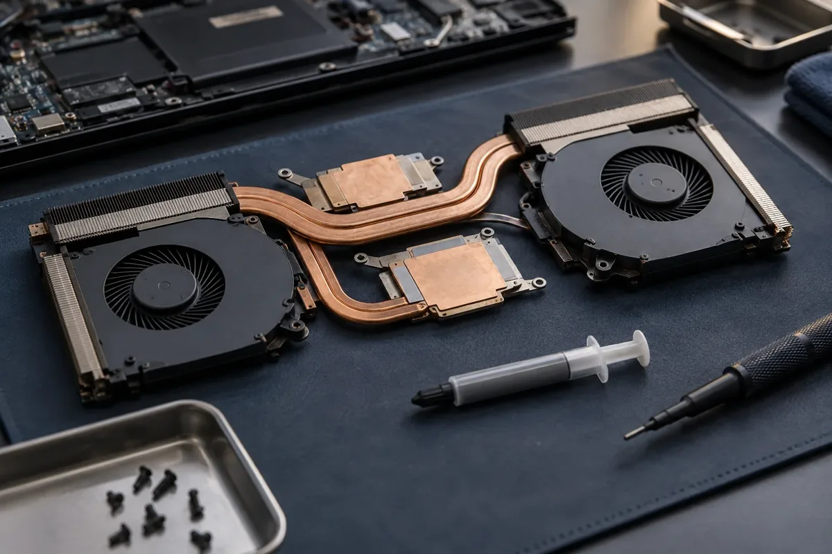 Иллюстрация услуги: Чистка MacBook и замена термопасты