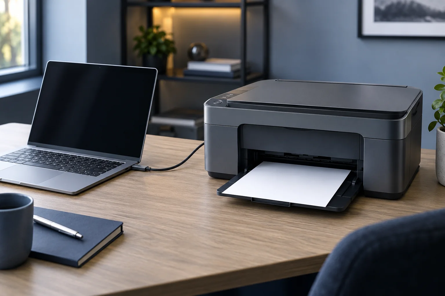 Service illustration: Printer connection and setup