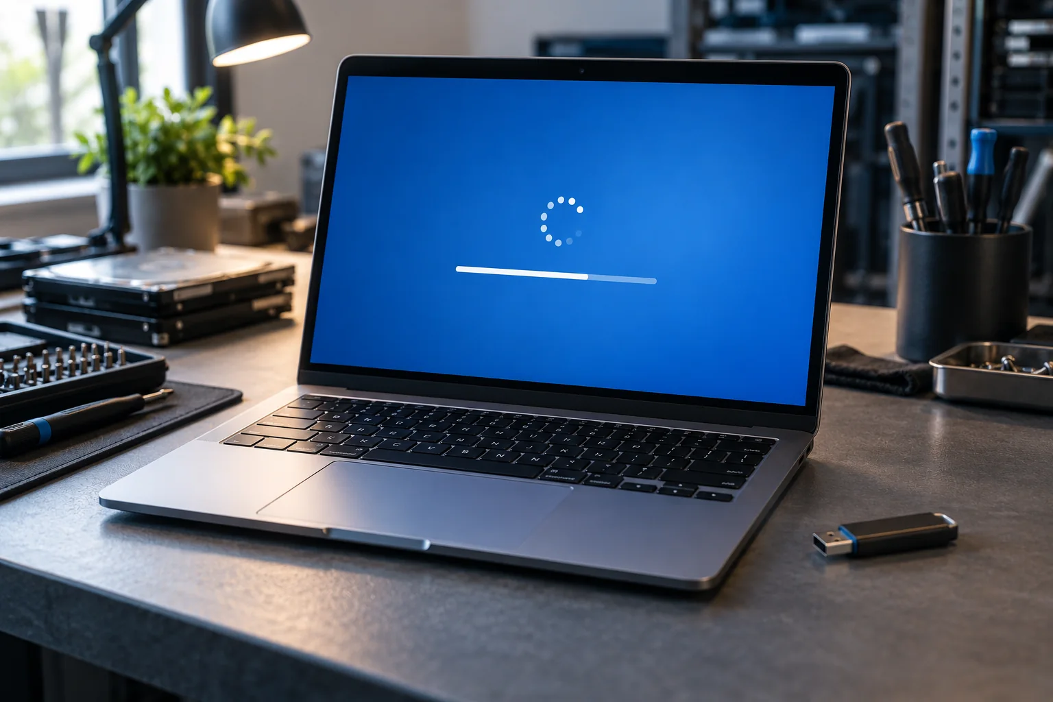 Paslaugos iliustracija: Windows diegimas ir kompiuterio paruošimas