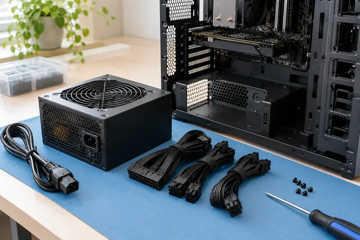 ATX power supply and connection cables