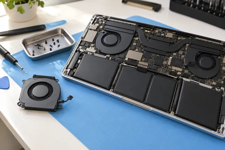 MacBook ventiliatorius ir tinkamas pakaitinis modulis