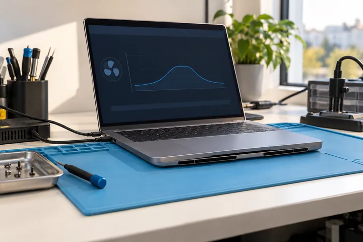 MacBook ventiliatoriaus veikimo patikros aplinka