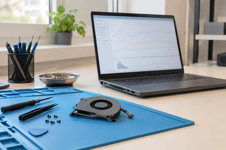 Laptop fan-operation check