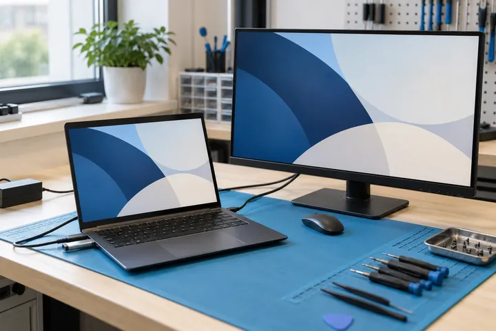Laptop and peripheral-device check