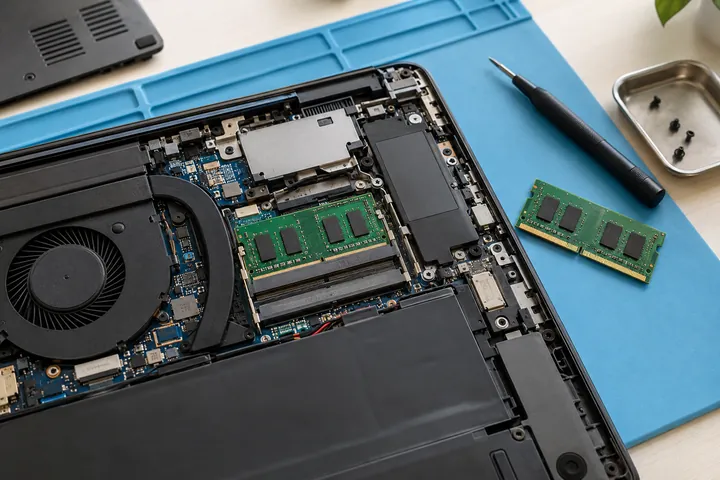 RAM module and memory-slot retaining clips