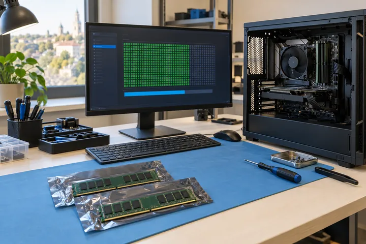 Computer memory-diagnostic display