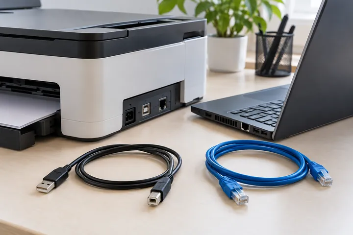 Printer, computer and connection cables